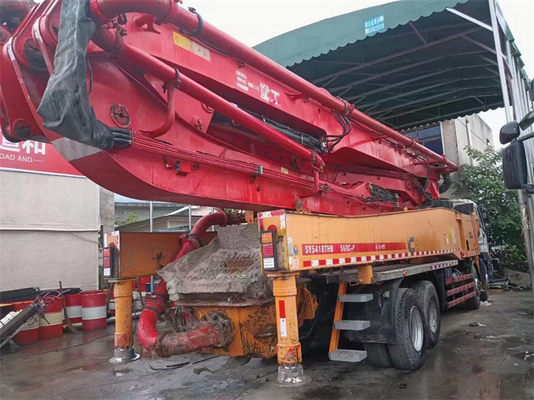 Màu tùy chỉnh Máy bơm bê tông xe tải được sử dụng, Máy bơm bê tông S Valve Putzmeister 42m