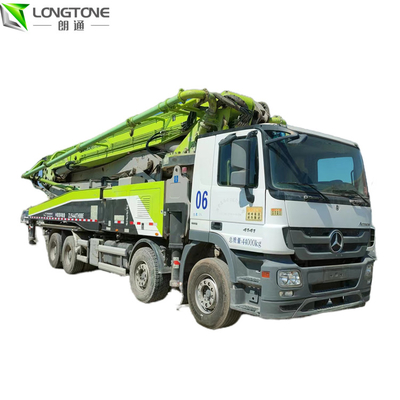Máy bơm bê tông gắn trên xe tải 56 mét đã qua sử dụng Thủy lực 5 trục 600 L
