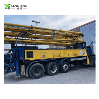 Xe tải bê tông màu vàng Sany đã qua sử dụng với Max. Áp suất tối đa 6 - 6,6 MPa. Đường kính cốt liệu 24 - 36 Mm