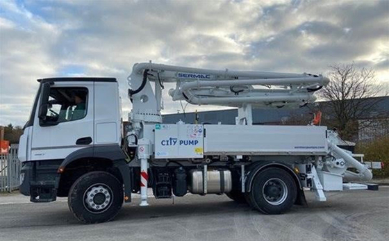 Xe tải bơm bê tông cần trục khớp nối HB56K 56m thương hiệu hàng đầu